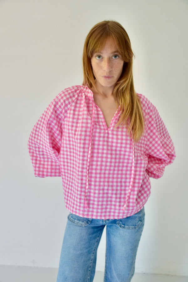 Blusa Matilde Vichy Fucsia