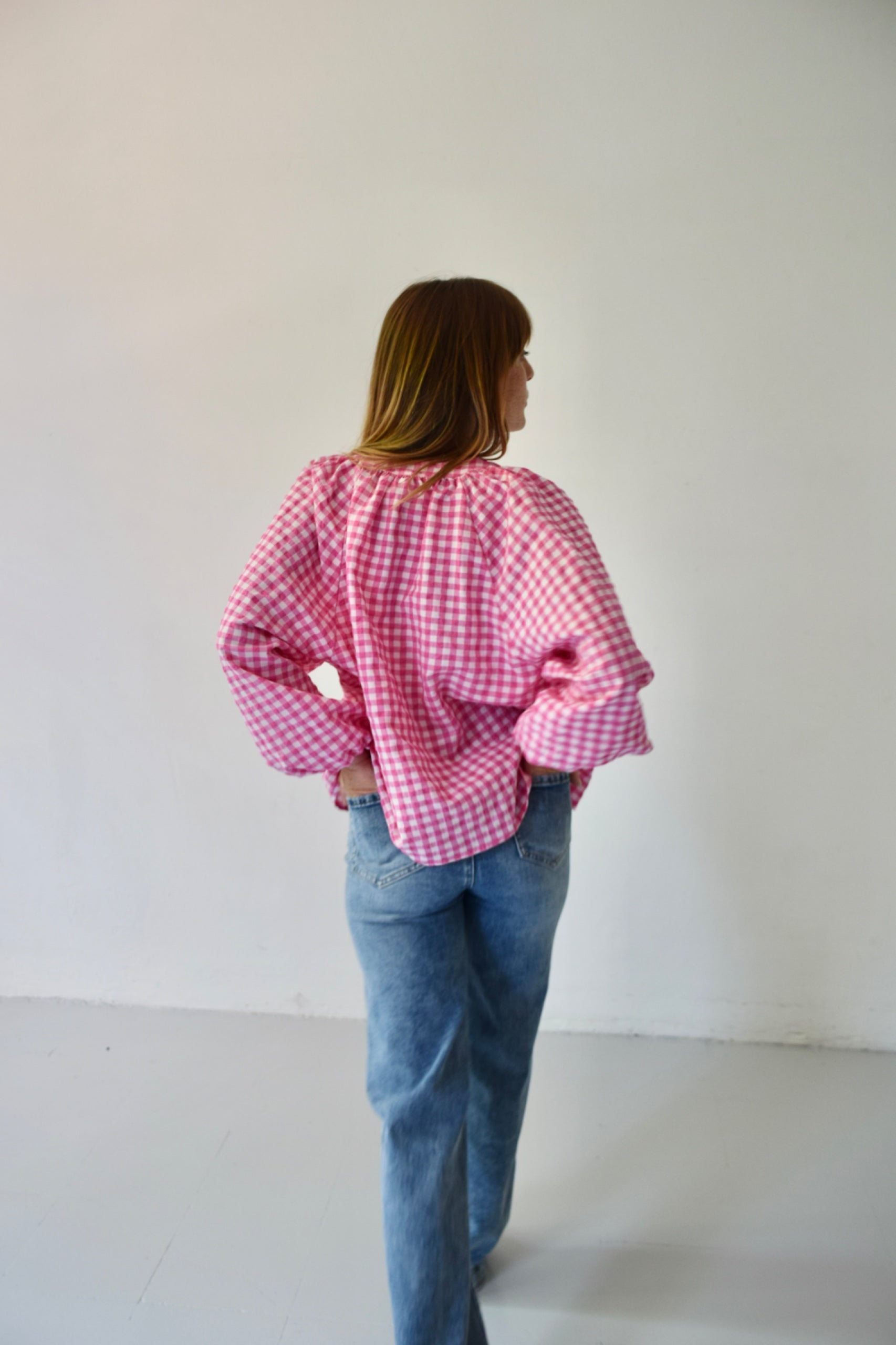 Matilde Vichy Fuchsia Blouse