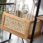 Medium Bamboo and Rattan Box - Brown