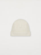Bonnet Laine Tricoté Blanc Craie