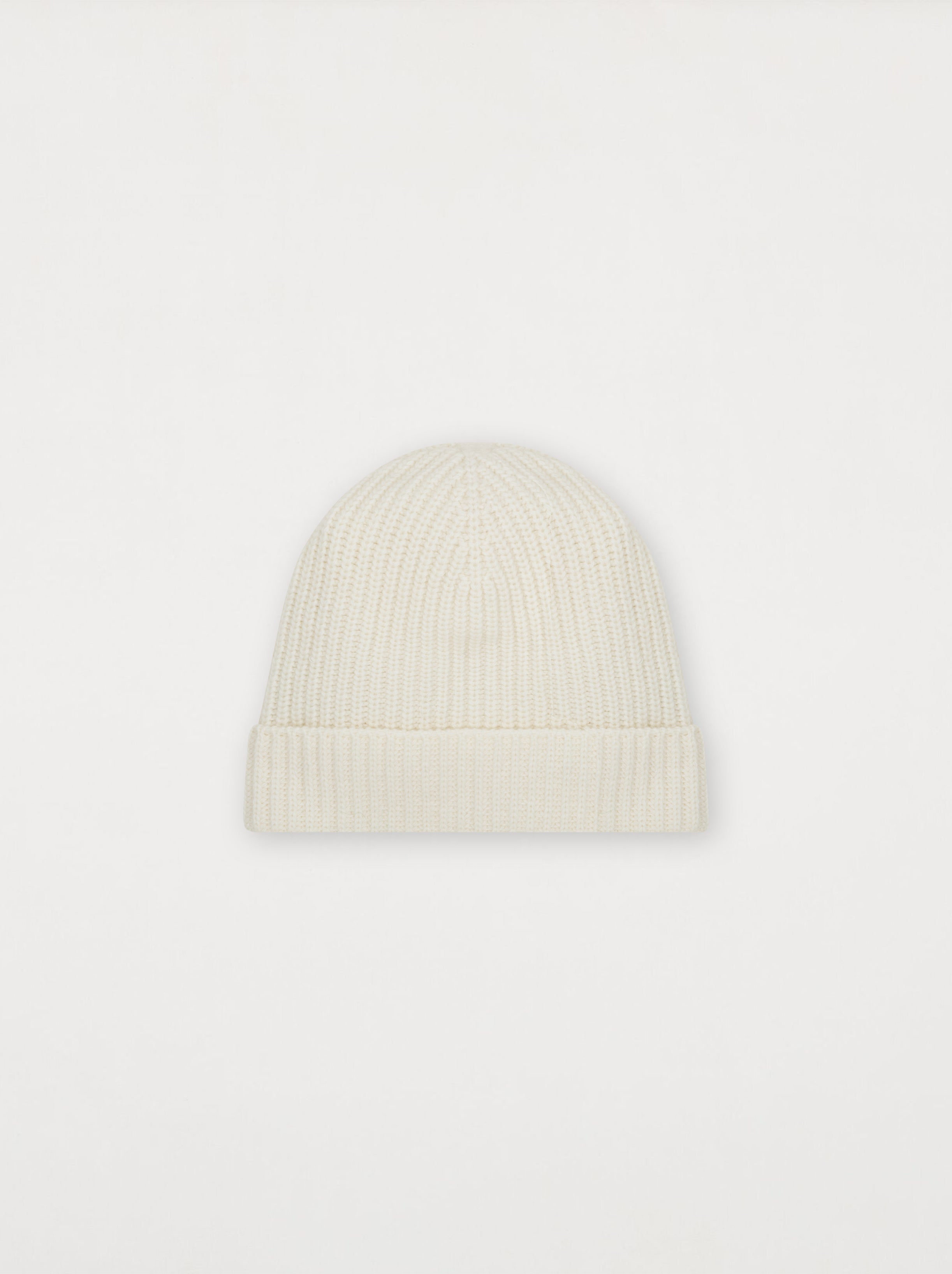 Bonnet Laine Tricoté Blanc Craie