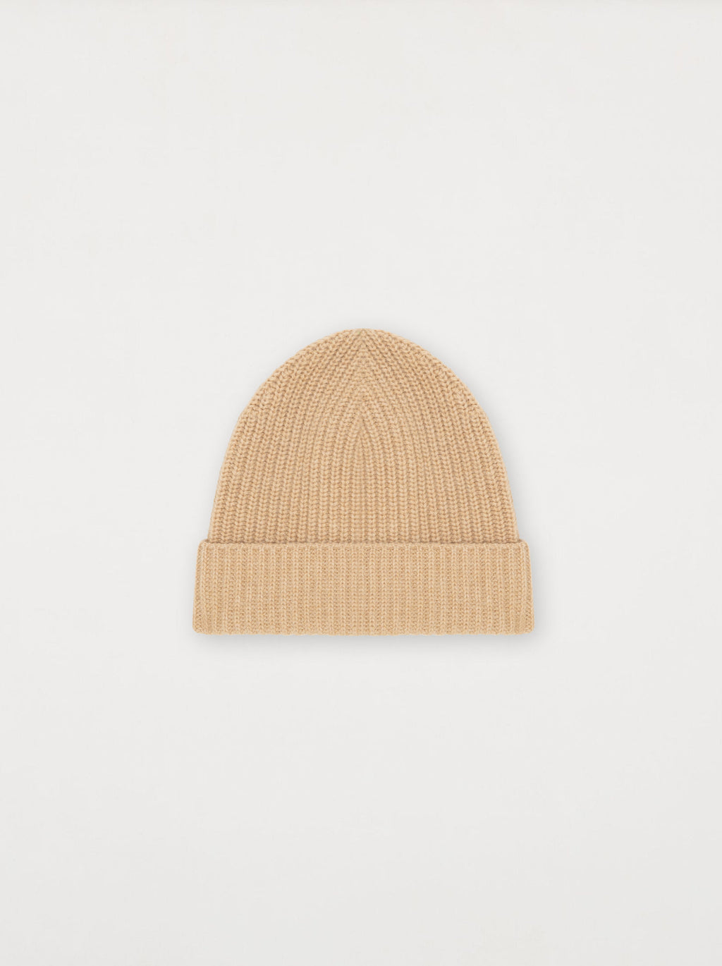 Gorro de lana de punto beige