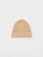 Gorro de lana de punto beige