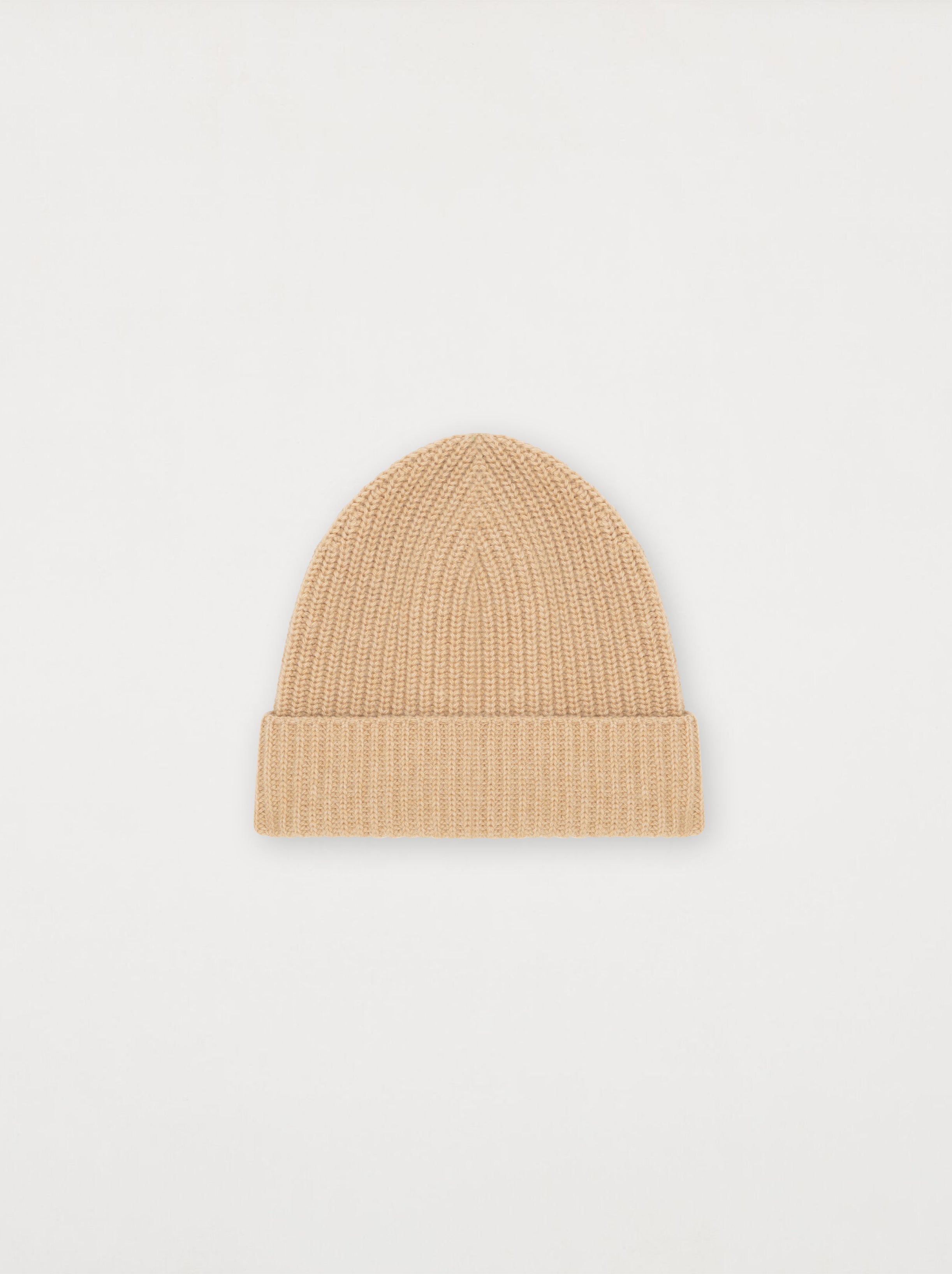 Gorro de lana de punto beige
