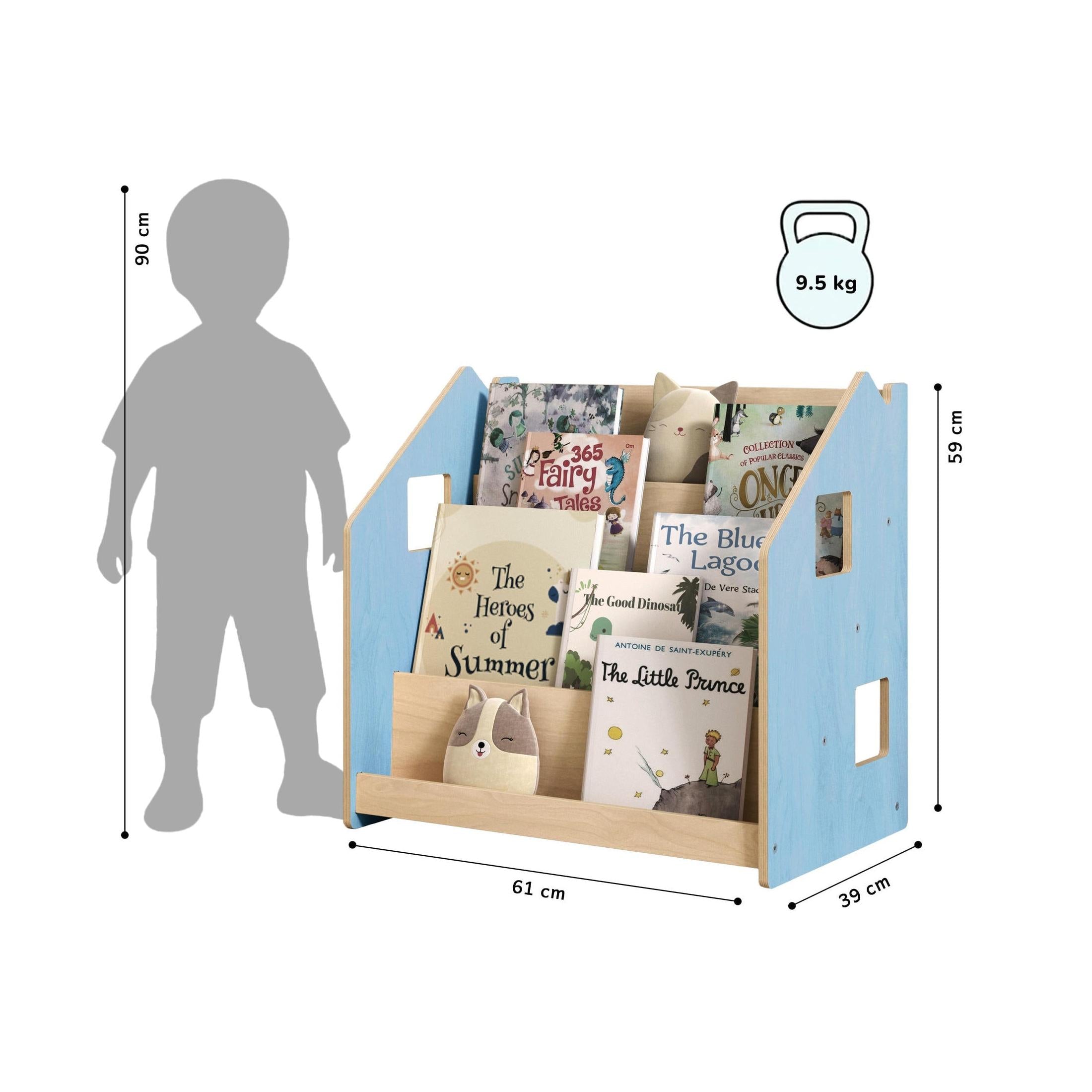 Children's Bookcase – Light Blue & Pink