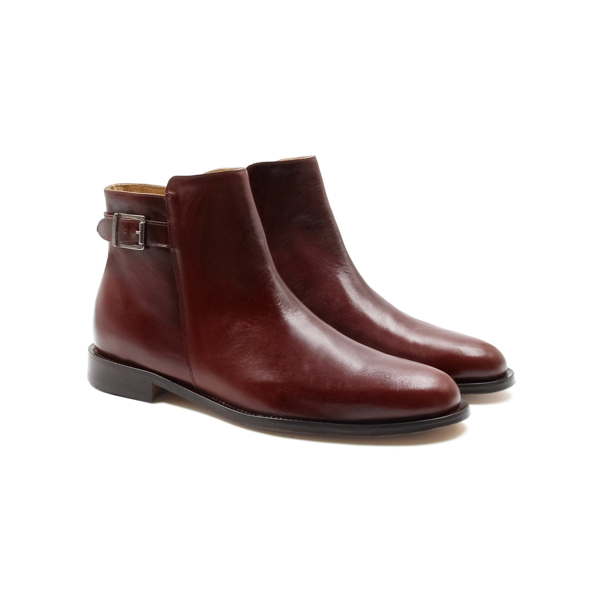 Leren boots met gesp bruin - Heren