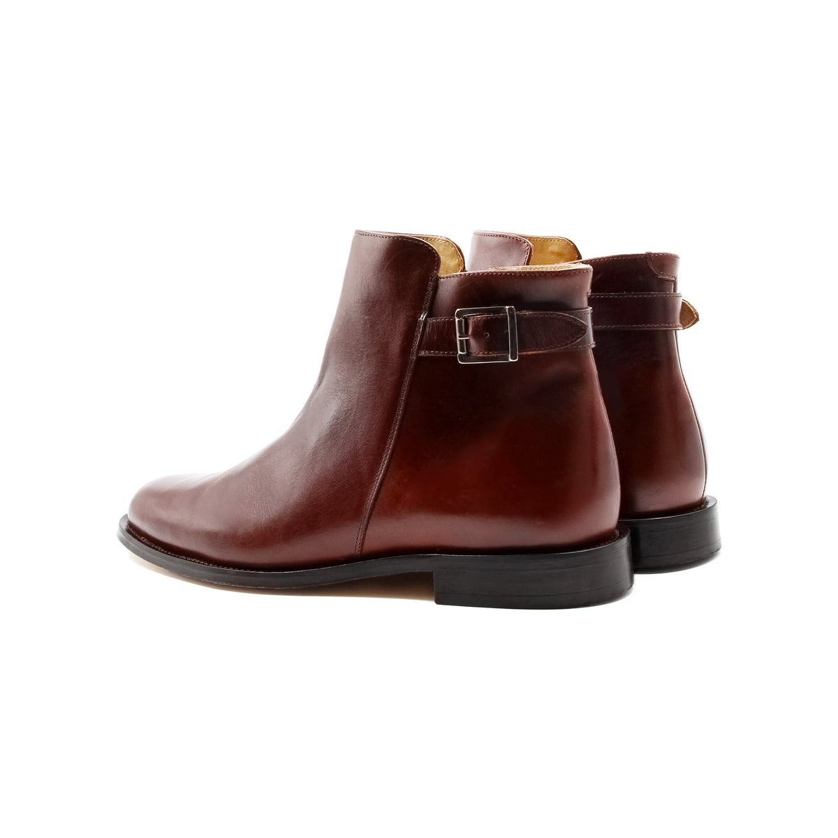 Leren boots met gesp bruin - Heren