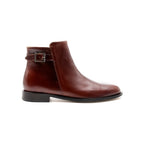 Leren boots met gesp bruin - Heren