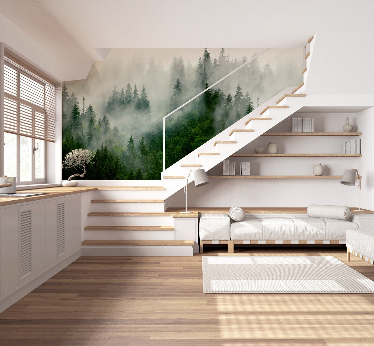 Mural Boreal Forest - Verde Chipre