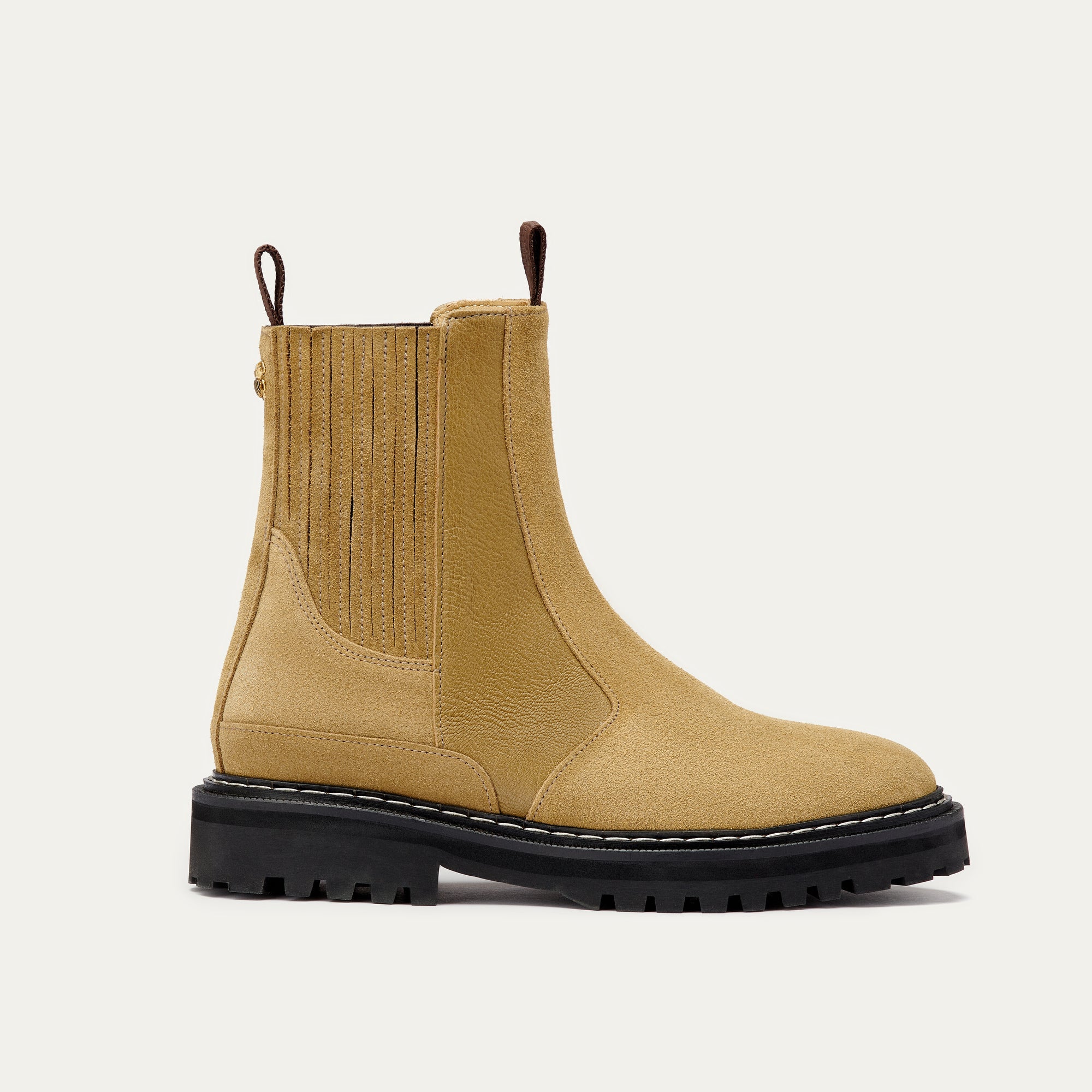 Botines Chelsea de cuero Ziggy verde oliva y gris