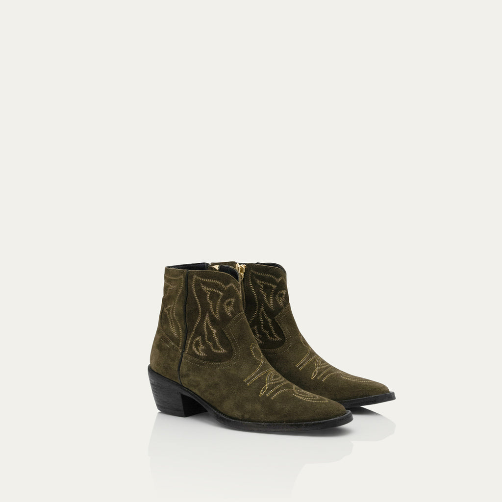 Vivienne Bronze Suede Ankle Boots