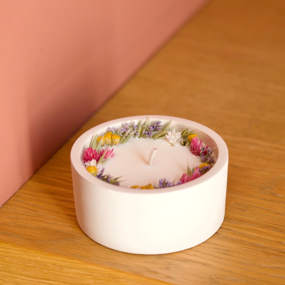 Vela Con Flores Flor De Almendro