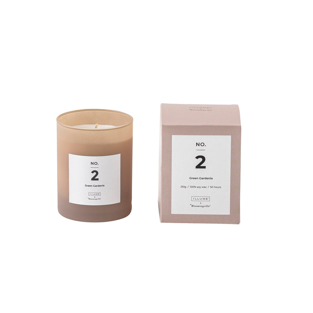No. 2 - Green Gardenia - Set of 6 Scented Candles - Powder Pink - Natural Wax