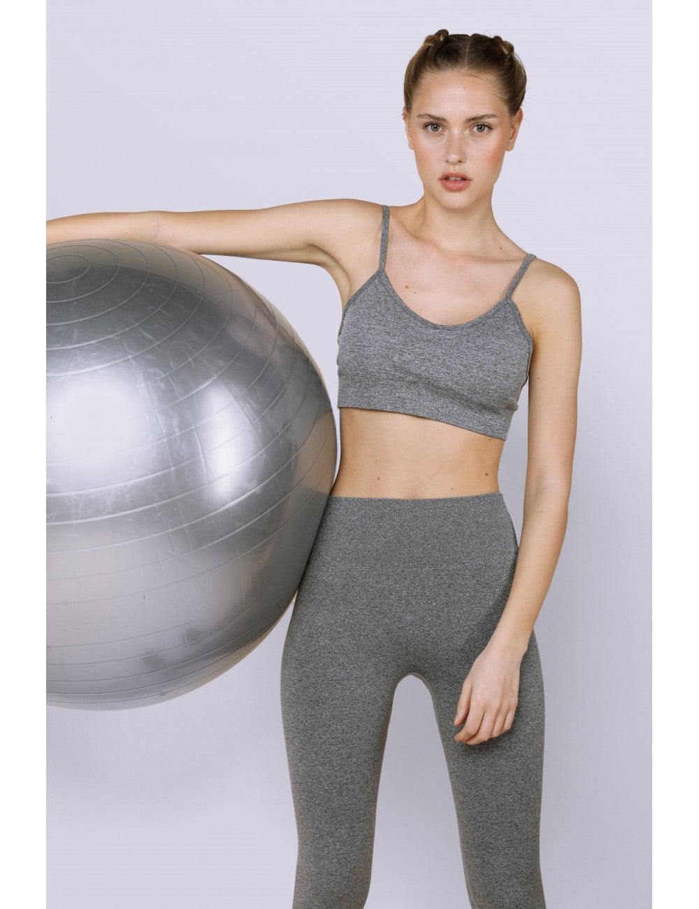 Brassière Sport Fille gris vu de face