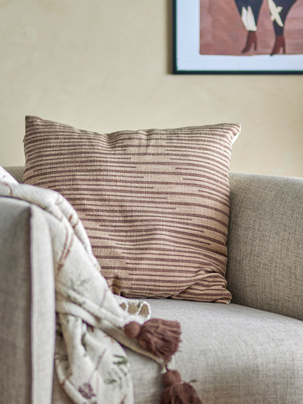 Witham - Set of 2 Cushions - Brown - Cotton