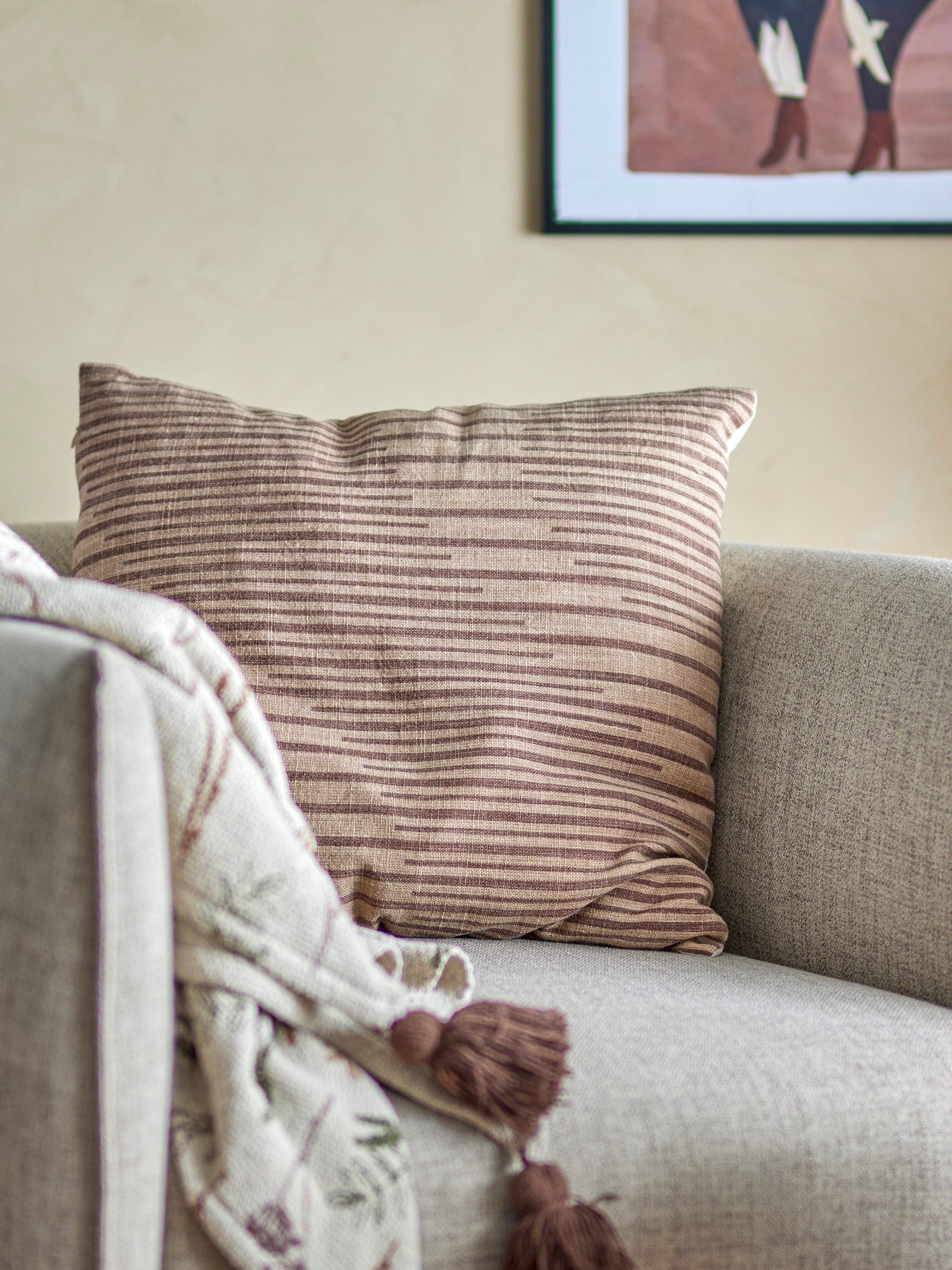 Witham - Set of 2 Cushions - Brown - Cotton