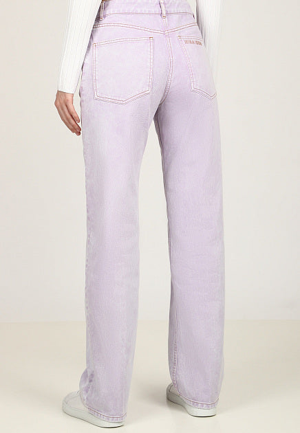 Embroidered Jeans - Lilac - Women