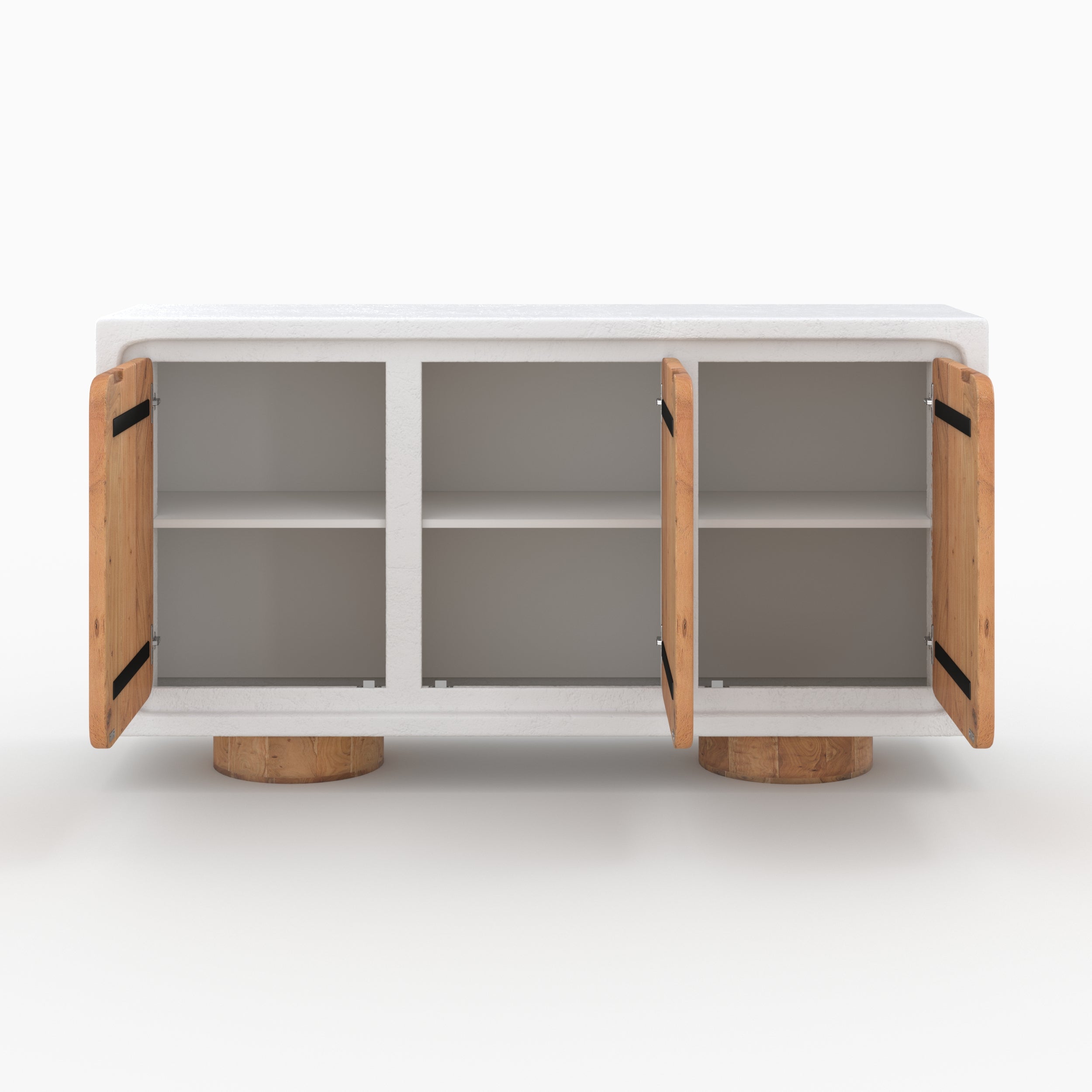 Eden - Sideboard In Off-White Concrete And Acacia Wood