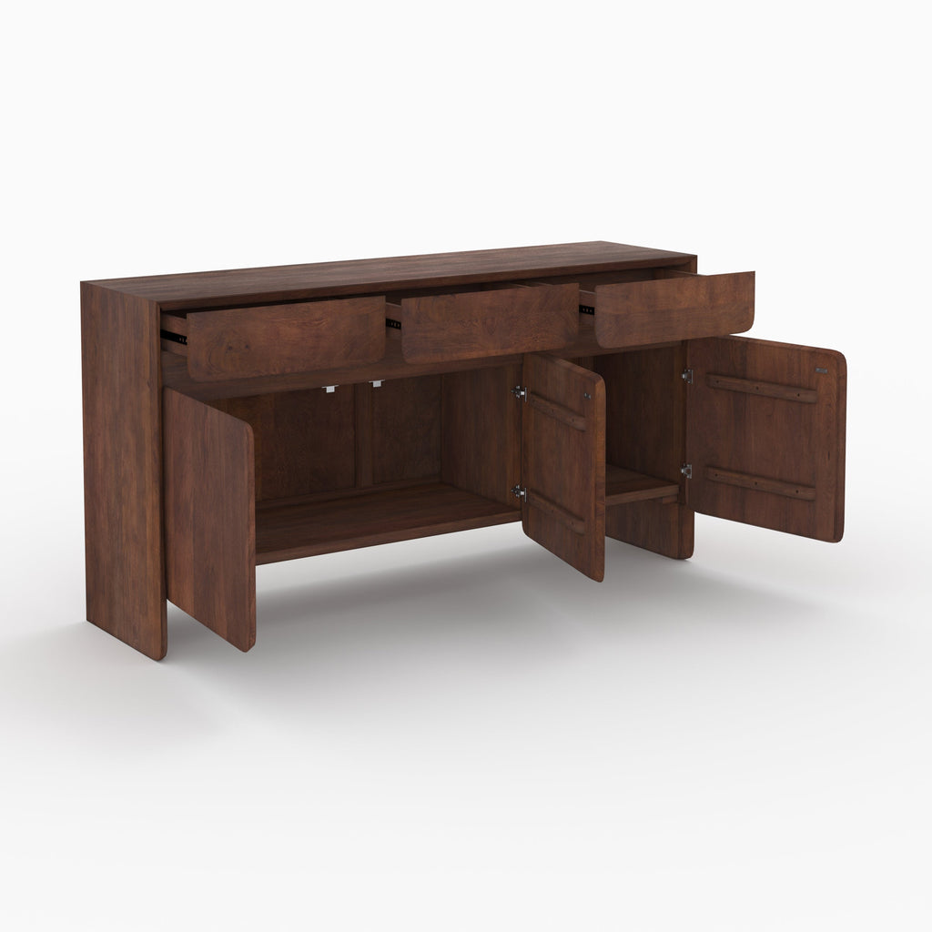 Achille - Aparador De Madera De Mango Con 3 Puertas Y 3 Cajones