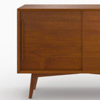 Waya - Aparador pequeño de madera de teca, 2 puertas correderas