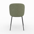 Bulle - Lot De 2 Chaises En Tissu Vert Kaki, Pieds Métal Noir