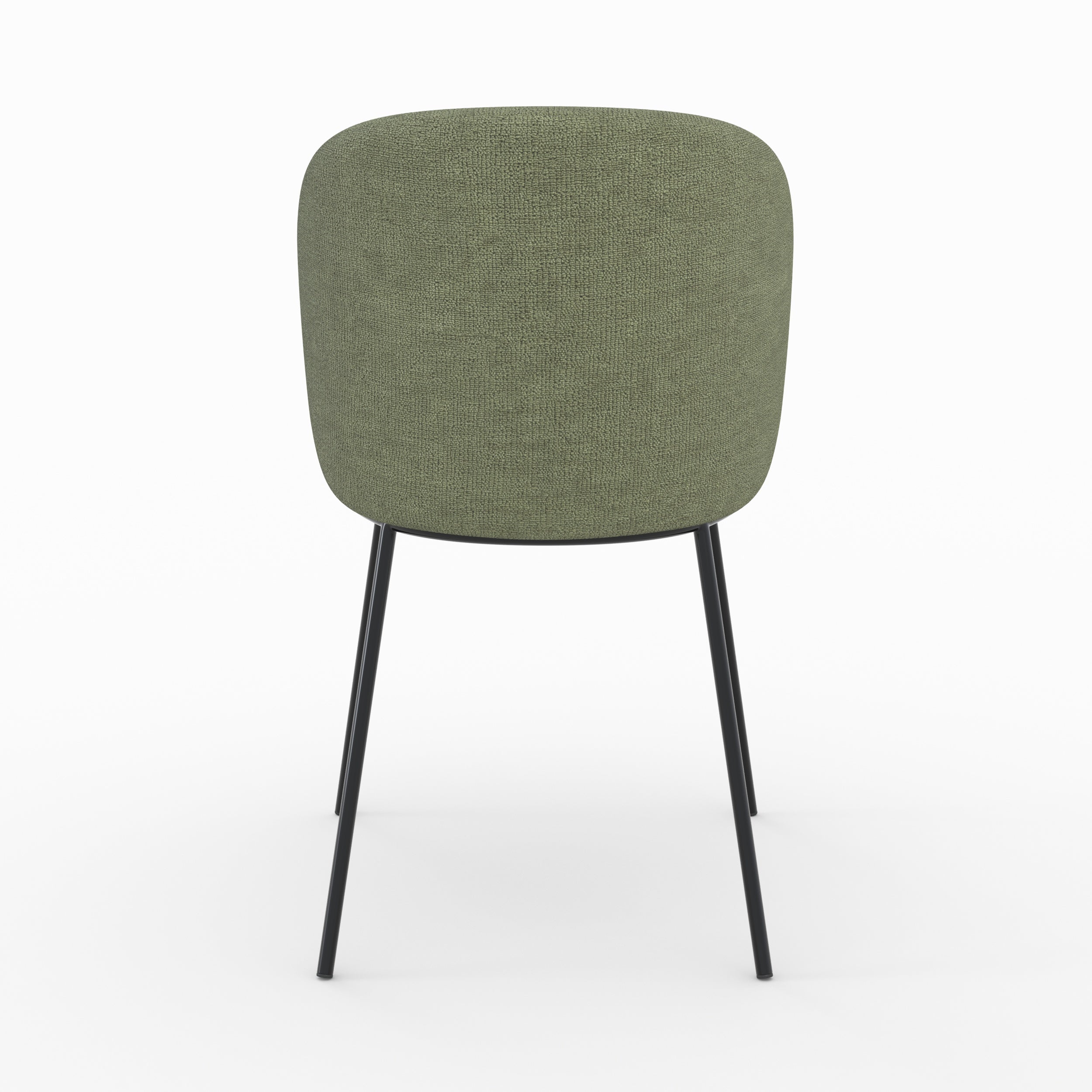 Bulle - Lot De 2 Chaises En Tissu Vert Kaki, Pieds Métal Noir