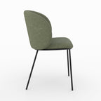 Bulle - Lot De 2 Chaises En Tissu Vert Kaki, Pieds Métal Noir