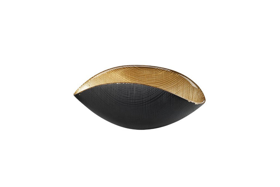 Burano - Centre De Table - 38x11 Cm - Noir Mat/Or