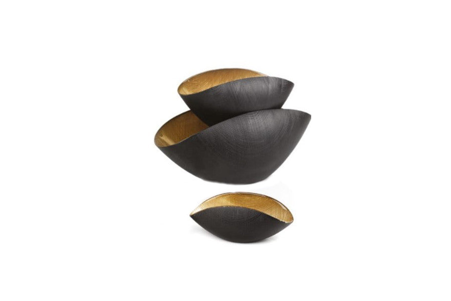 Burano - Centre De Table - 38x11 Cm - Noir Mat/Or