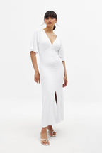White Midi Buttoned Dress