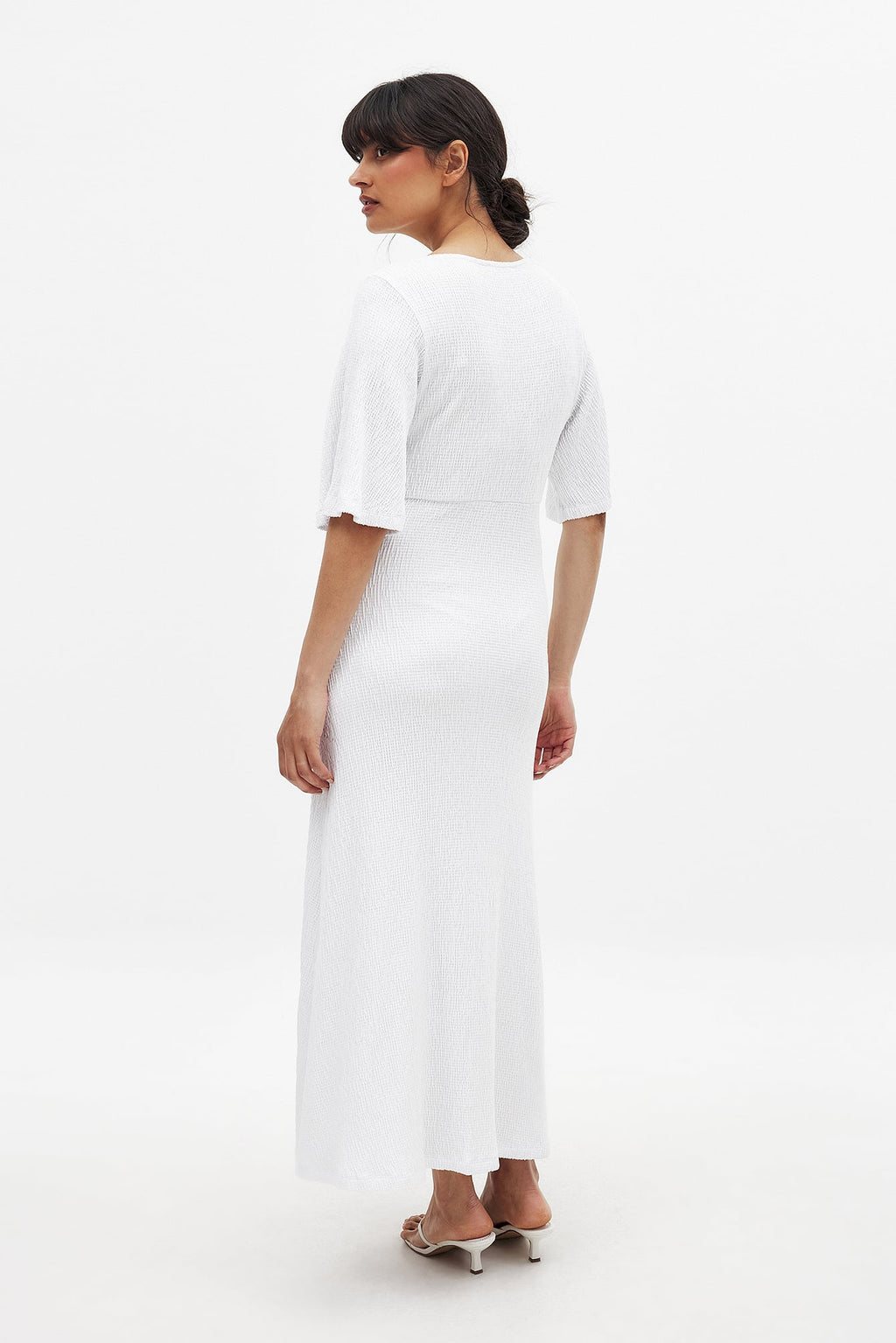 White Midi Buttoned Dress
