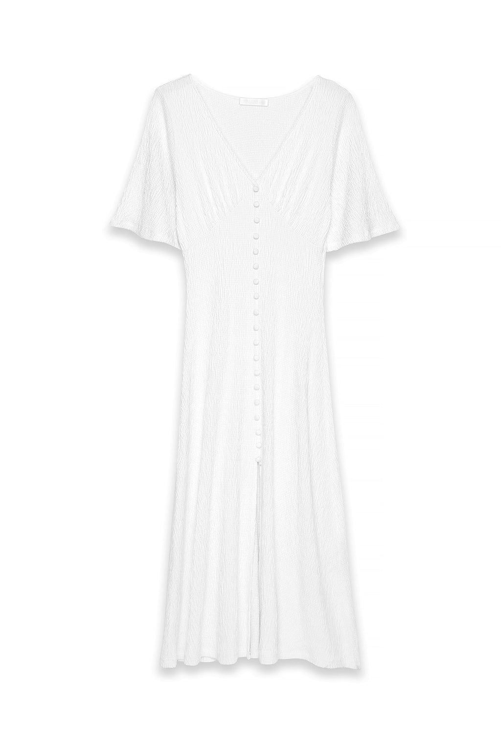 White Midi Buttoned Dress
