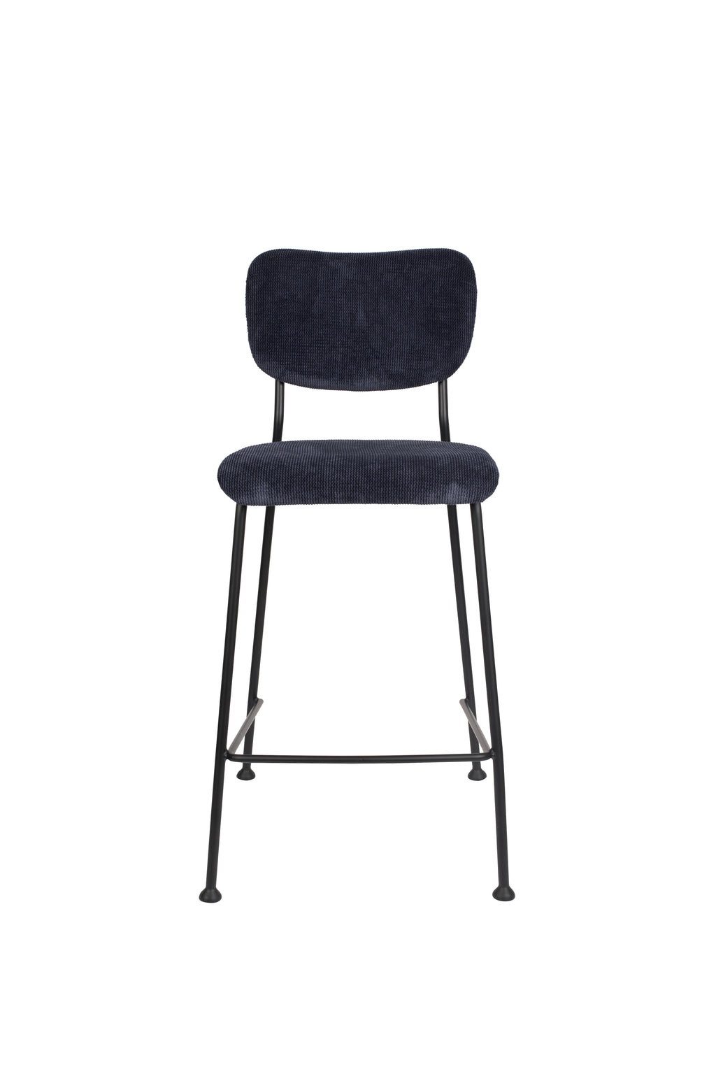 Benson 64,5 cm - Juego de 2 taburetes de bar y mostrador - Tela - Azul oscuro