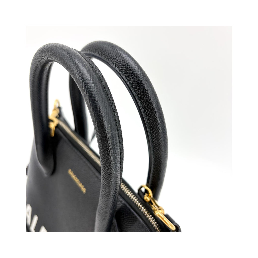 Balenciaga - Sac À Main Logo Ville Medium Cuir - Noir