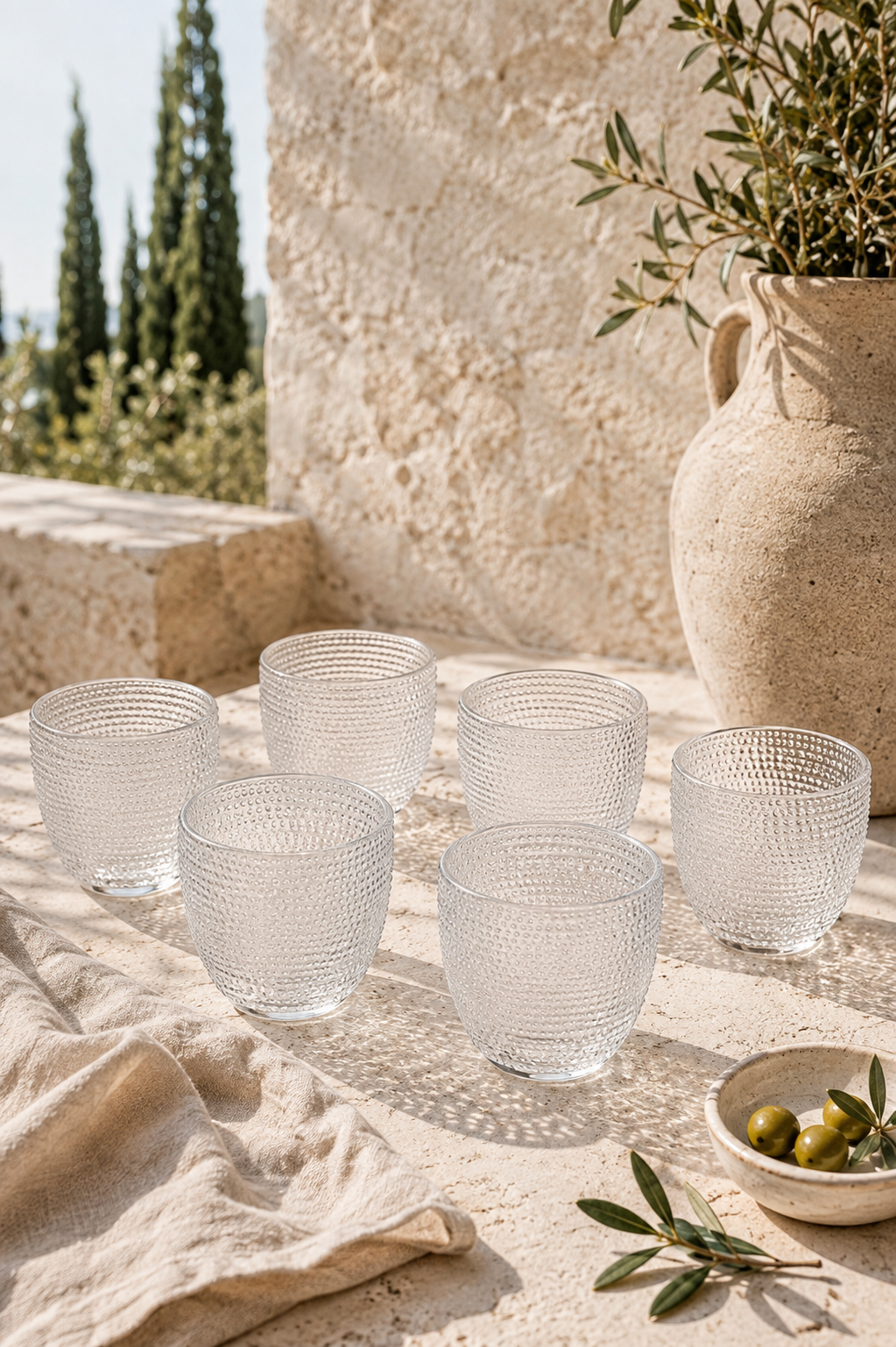 Trame - Lot De 6 Verres - Blanc Lait