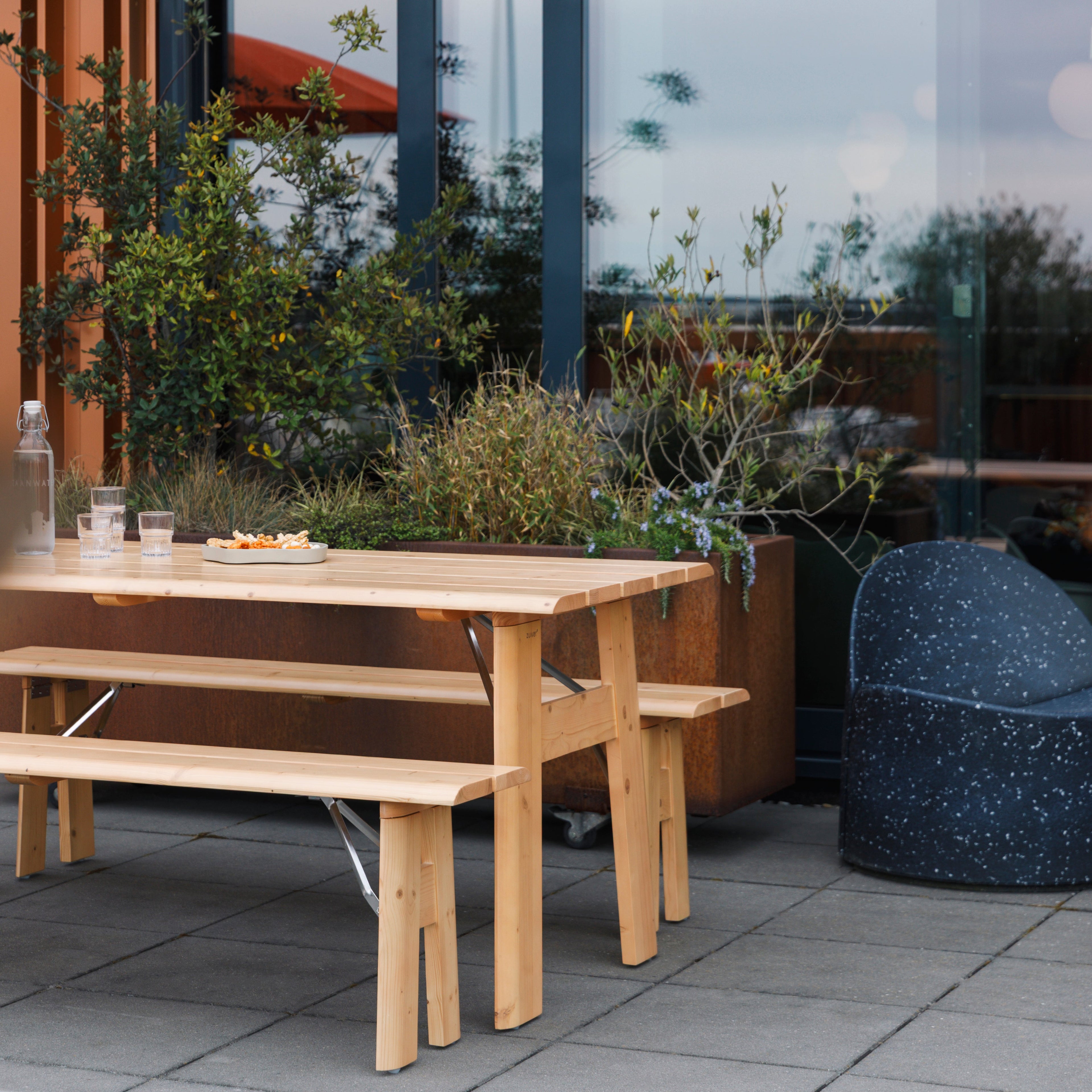 Avenue - Table D'Extérieur - Bois de pin - Naturel/Beige