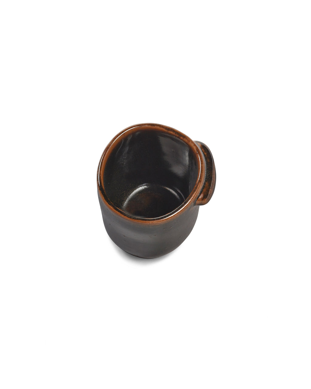 Out Of Lines - Set Of 2 Handleless Mugs - Stoneware - Black Brown