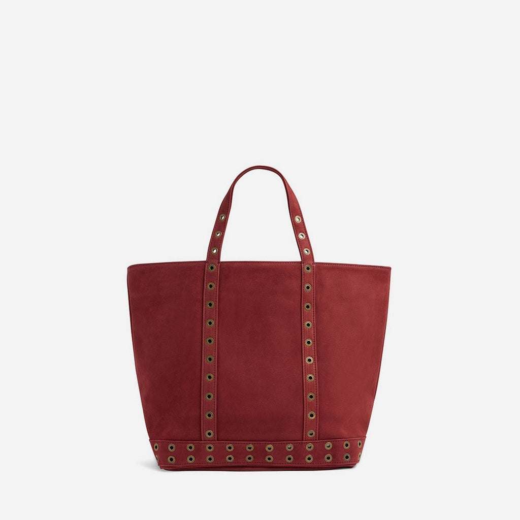 Vanessa Bruno - Cabas M Cuir Nubuck Et Oeillets - Carmin