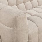 Bolly - Sofá recto de 3 plazas - Tela - Beige jaspeado