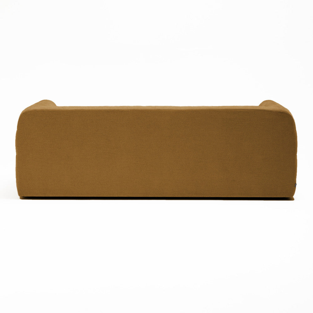Naos - 3-Seater Straight Sofa with Quilted Effect - Fabric - Bronze