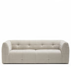 Naos - Straight 3-Seater Sofa with Quilted Effect - Fabric - Natural