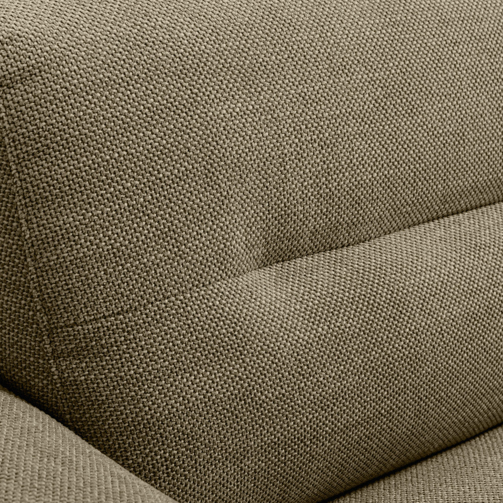 Stune - 4-Seater Straight Sofa with Wide Armrests - Fabric - Khaki Green