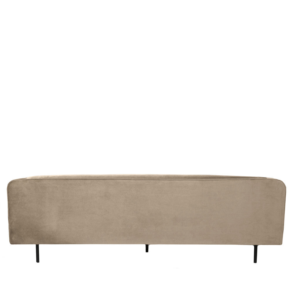 Winsen - Sofá de 4 plazas con patas rectas - Terciopelo - Beige