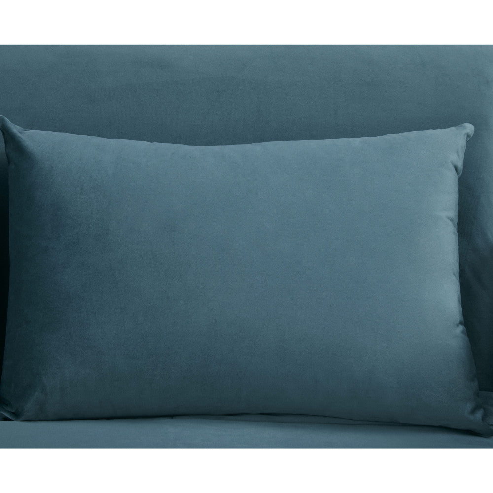 Belushi - Sofá cama de 2 plazas - Terciopelo - Azul pato