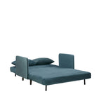 Belushi - Sofá cama de 2 plazas - Terciopelo - Azul pato