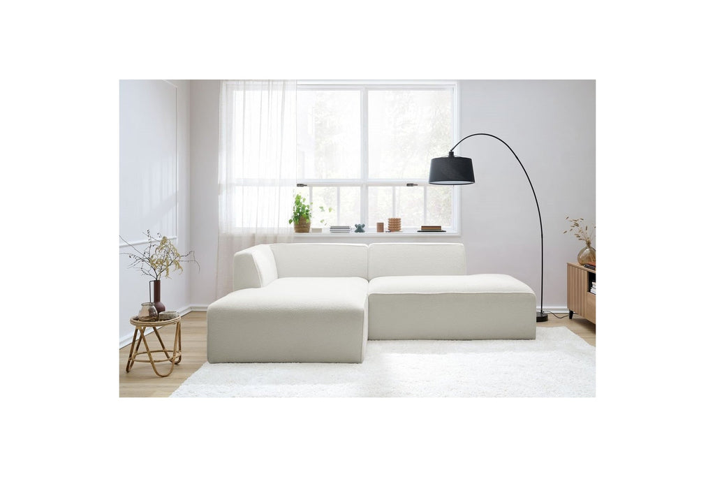 Megeve - Fixed Corner Sofa - Bouclé Fabric - Left Corner