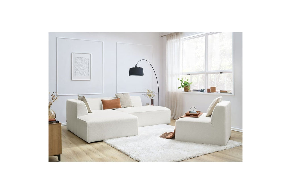 Megeve - Fixed Corner Sofa - Bouclé Fabric - Left Corner