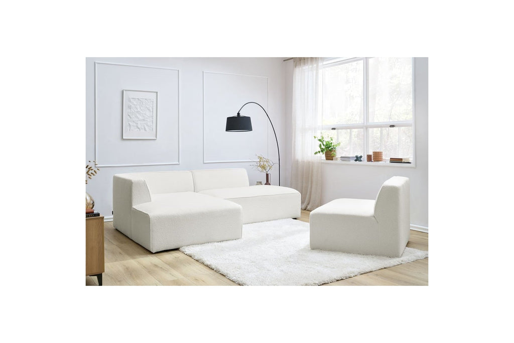 Megeve - Fixed Corner Sofa - Bouclé Fabric - Left Corner