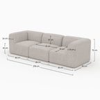 Hestia - Sofá modular de 3 plazas de tela beige