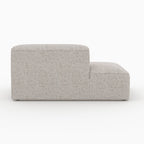 Hestia - Canapé D'Angle Droit Modulable, Tissu Beige 4 Places, 2 Poufs